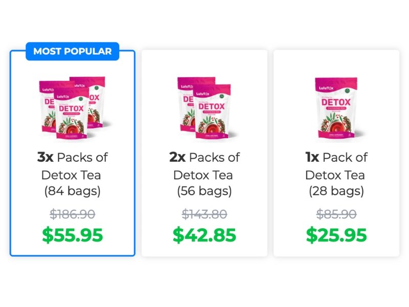 Lulutox Detox Tea price and bundle offers